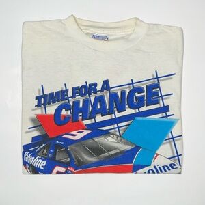 Vintage Mark Martin Racing #6 Single Stitch S/S White T Shirt Size Large USA